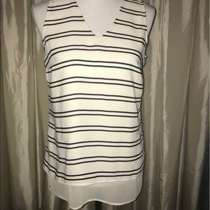 White House Black Market Striped Blouse Size 6